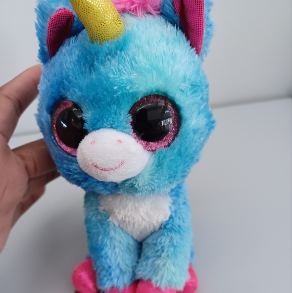 -TY Beanie Boos Stitches The Unicorn Exclusive (Glitter Eyes) Small 6" Toy Plush - Picture 2 of 10
